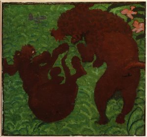 Dwa bawiące się psy autorstwa Pierre Bonnard
