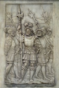 Halberdiery, fragment z grobowca Franciszka I i Klaudiusza de France, oddany do użytku w 1548 r. (marmur)
