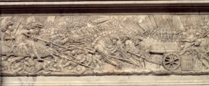 Bitwa pod Marignan w 1515 r. Grób Serca króla Francji Franciszka I (1494-1547): Płaskorzeźba Pierre