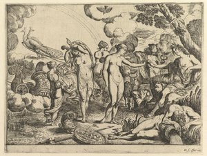 Wyrok Paryża, 1610-42. autorstwa Pierre Brebiette