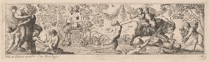 Putti i Satyrowie strzelają strzałami autorstwa Pierre Brebiette