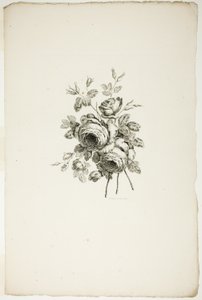 Bukiet z różami, z kolekcji różnych bukietów kwiatów, wymyślony i narysowany przez Jeana Pillementa i grawerowany przez P. C. Canota autorstwa Pierre Charles Canot