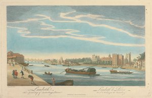 Lambeth. Arcybiskup Pałacu Canterbury autorstwa Pierre Charles Canot