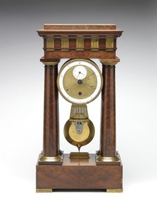 Zegar dziesiętny, ok. 1798-1805 (sosna, mosiądz i emalia)