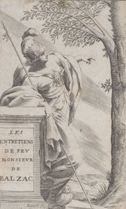 Frontyspis, z Wywiadów z panem Balzakiem Les Entretiens de Feu Monsieur d..., 1660.
