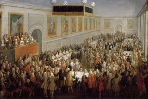 Uroczystość wydana po koronacji Ludwika XV w Palais Arcybiskupim w Reims, 25 października 17
