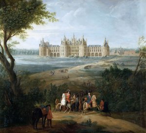 Widok na château de Chambord od strony parku