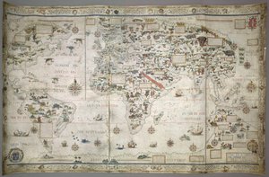 Dodaj mapę świata MS 24065 autorstwa Pierre Desceliers