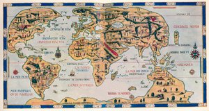 Delfinowa mapa świata, 1546, 1912 autorstwa Pierre Desceliers