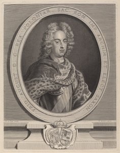 Fryderyk August III, król Polski autorstwa Pierre Drevet, after François de Troy