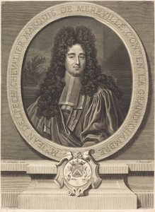 Jean Delpech, markiz Mereville autorstwa Pierre Drevet after Nicolas de Largillierre