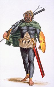 Wojownik z Wysp Zielonego Przylądka, z „Historii podróży”, 1780 (rycina ręcznie kolorowana)