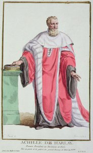 Achille de Harlay z „Receuil des Estampes, Representant des Rangs et des Dignites, według stroju wszystkich istniejących narodów”, wydanej w 1780 r. (rycina ręcznie kolorowana) autorstwa Pierre Duflos