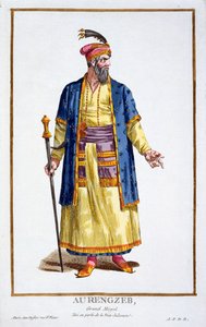 Aurengzeb, Wielki Chan Mongołów z Recuil des Estampes, epresentant les Rangs et les Dignites, suivant le Costume de toutes les ations existantes", wyd. 1780 (rycina ręcznie kolorowana)