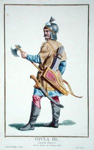 Gyula III z „Receuil des Estampes, Representant des Rangs et des Dignites, według stroju wszystkich istniejących narodów”, wydanej w 1780 r. (rycina ręcznie kolorowana) autorstwa Pierre Duflos