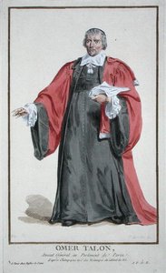 Omer Talon (1595-1652) z „Receuil des Estampes, Representant des Rangs et des Dignites, według stroju wszystkich istniejących narodów”, wydanej w 1780 r. (rycina ręcznie kolorowana) autorstwa Pierre Duflos