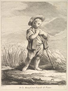 Mały chłopiec z kosą, z I Księgi Figur po porcelanach Manu..., 1757.