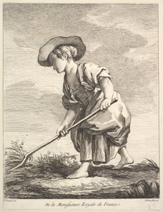 Mała dziewczynka pracująca na farmie, z I Księgi Figur po porcelanie M..., 1757.