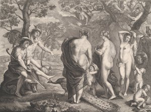 Wyrok Paryża, 1750 autorstwa Pierre Etienne Moitte