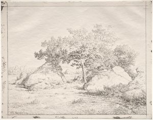 Wiśniowe drzewo w Blau. autorstwa Pierre Etienne Theodore Rousseau