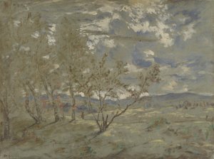 Krajobraz, ok. 1865 autorstwa Pierre Etienne Theodore Rousseau