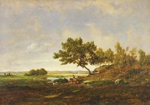 Уулын бэл дэх цөөрөм, 1848-55 он (мод дээрх тос)поли autorstwa Pierre Etienne Theodore Rousseau