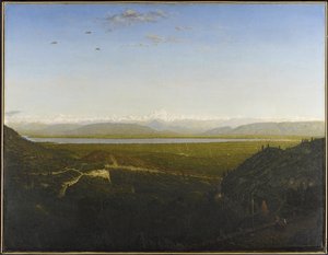 Widok na Mont Blanc, patrz z La Faucille, ok. 1865 (olej na płótnie) autorstwa Pierre Etienne Theodore Rousseau