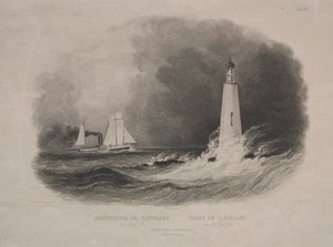 Latarnia morska w Cleveland, Ohio, nad jeziorem Erie autorstwa Pierre Eugène I Aubert