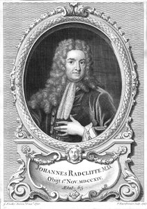 John Radcliffe, angielski lekarz, 1747 autorstwa Pierre Fourdrinier