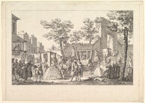 Tableau des portraits a la Mode Plate of Fashion Portraits, 1760-61. autorstwa Pierre Francois Courtois