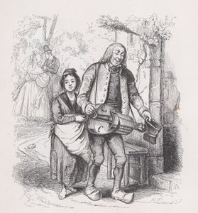 Ślepiec z Bagnolet z Dzieł wszystkich Bérangera, 1836. autorstwa Pierre Francois Godard