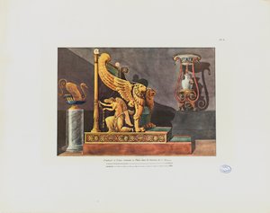 Fotel i wazon w domu C.D., z „Kolekcja wystroju wnętrz zawierająca wszystko, co ma związek z meblami”, wyd. Paryż, 1801 r.