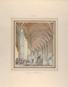 Halle aux Blés, Widok wnętrza, ca. 1810.