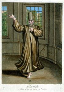 Derwich, czyli turecki mnich tańczący z oddania, „Zbiór 100 rycin przedstawiających różne narody Lewantu w latach 1707 i 1708” według rozkazów M. de Frriola, ambasadora króla w Porte i zaktualizowany w latach 1712-13 przez opiekę M. Le Hay, Bas