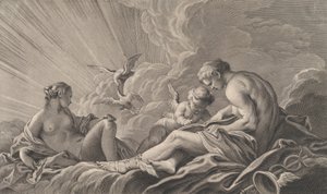 Miłość pouczona przez Merkurego, XVIII wiek. autorstwa Pierre François Basan