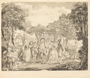 Balet w Operze autorstwa Pierre François Basan after Gabriel Jacques de Saint Aubin