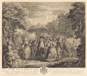Balet w Operze autorstwa Pierre François Basan after Gabriel Jacques de Saint Aubin
