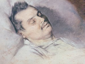 Honore de Balzac (1799-1850) na łożu śmierci, 15 sierpnia 1850 (pastel i kreda na papierze)