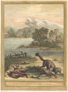 Le loup et le renard (Wilk i lis) autorstwa Pierre François Tardieu after Jean Baptiste Oudry