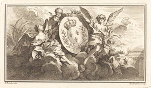 Królewski herb Ludwika XV autorstwa Pierre François Tardieu or Jacques Nicolas Tardieu after François Boucher