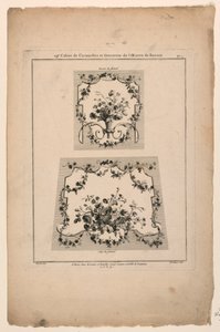 Wzory siedzisk krzeseł gobelinowych, płyta 1 z „Cahier de Cartouches et Ornemens de l