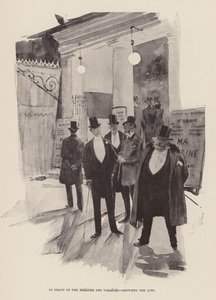 Przed Teatrem des Varietes, między aktami (rycina) autorstwa Pierre Georges Jeanniot