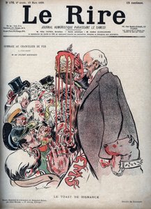 Toast Otto Von Bismarcka - rysunek Pierre Georges Jeanniot (1848-1934) dla „Le Rire” z 19 marca 1898