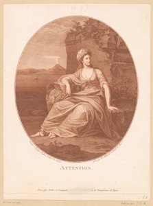 Antyczna postać kobieca w wulkanicznym krajobrazie Uwaga. (tytuł na obiekcie) autorstwa Pierre Guillaume Alexandre Beljambe