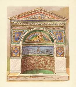 Emaliowana mozaika fontanna w Domu Niedźwiedzia lub Casa dell’ Orso Ferito, Pompeje