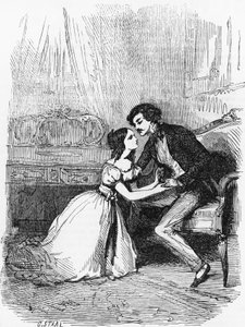Ilustracja do Czarnej owcy, powieści Honore de Balzac (1799-1850) z wielotomowego zbioru pt. Ludzka komedia, rycina Pierre
