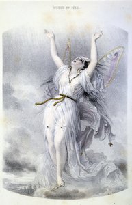 Wróżka: La Peri - w „Kobietach mitologicznych” Mery i Foelix, il. G. Staal, wyd. przez Gouet autorstwa Pierre Gustave Eugene Staal