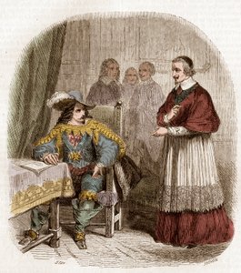 Król Francji Ludwik XIII i minister kardynał Richelieu zakładający Academie Francaise