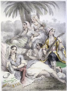 Les Houris - w „Kobietach mitologicznych”, rysunki G. Staala, Mery i Cte Foelix, wyd. G. de Gouet