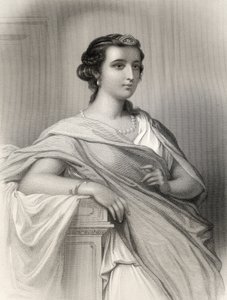 Aspazja z Miletu (ok. 470-410 pne) ilustracja z „World Noted Women” autorstwa Mary Cowden Clarke, 1858 (grawerowanie)